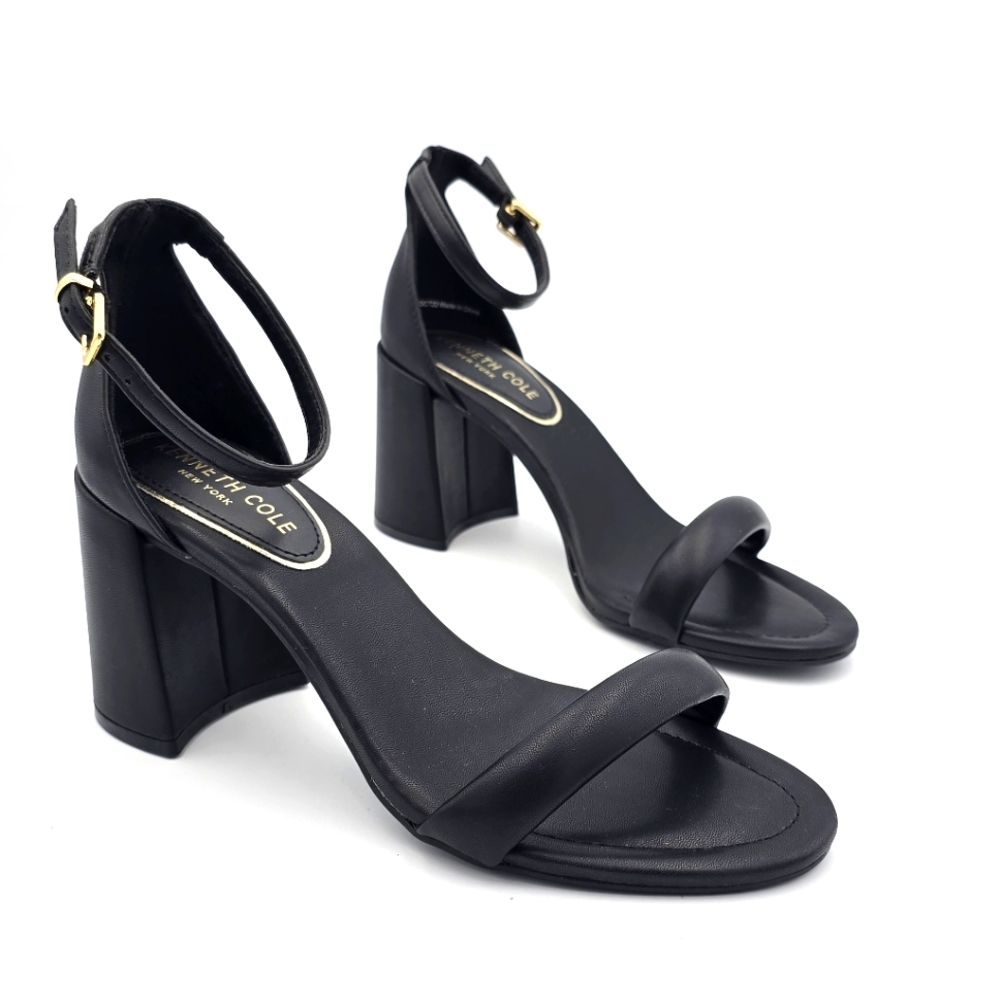 Like New Kenneth Cole New York Luisa Block Heel Ankle Strap Sandals - Picture 1 of 16
